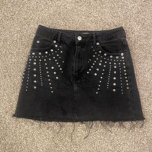 Black Studded Top Shop Mini Skirt